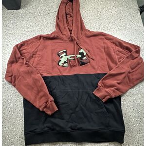Mens Black‎ Under Armour Pullover Hoodie Size Large Coldgear Loose